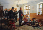 Książę koronny Fryderyk Wilhelm nad zwłokami francuskiego generała Abla Douaya