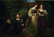 Carl Ferdinand Sohn - Torquato Tasso i dwie Leonory, 1838/39 - Google Art Project