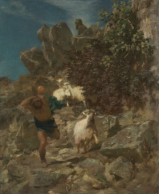 Arnold Böcklin - Pan straszy pasterza (1860)
