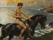 Jeździec na plaży