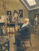 Christian Krohg-Selvportrett i kurvstol 1917