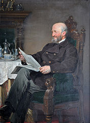 Anton von Werner-Mężczyzna z gazetą