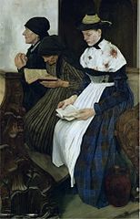 Wilhelm Leibl - Trzy kobiety w kościele (1882)