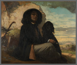 Autoportret z czarnym psem.